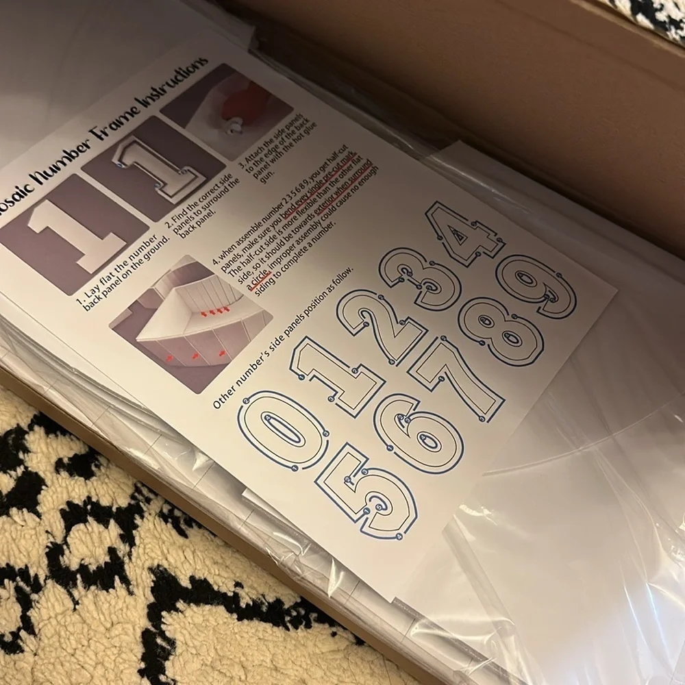 Mosaic Number 0 Balloon Frame, 3.3 Ft, White, 1 Count, new